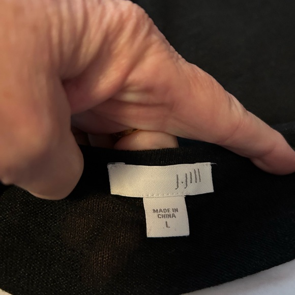 JJill ,Tunic Black Semi Sheer  top, Large,Linen & Rayon, like new condition - Picture 2 of 6